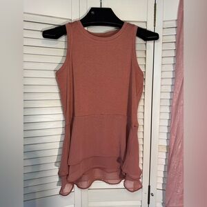 Simply Vera Vera Wang Mauve Elegant Layered Flowing Ruffled Tank Top